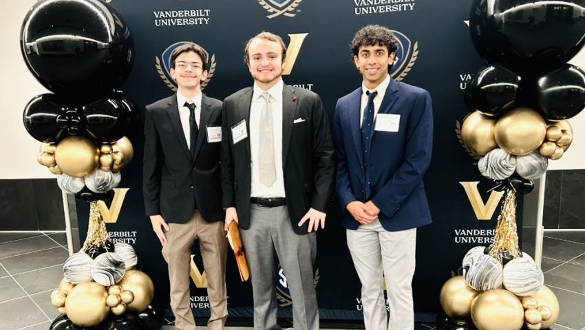 Avery Nelson, Venky Suryadevara, Eli Gersony standing together