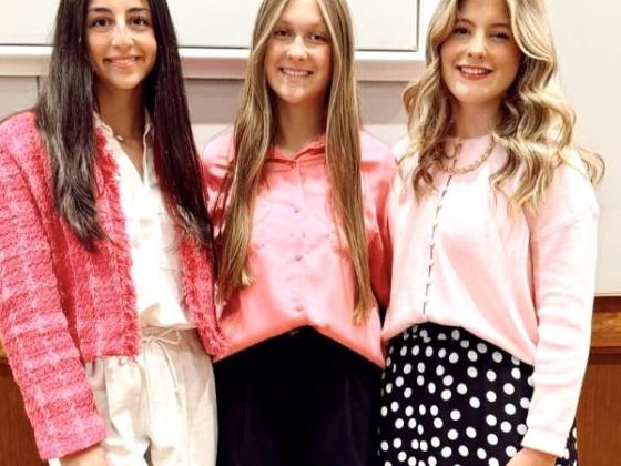 Photo of Jillian Downey (left), Piper Stocking (middle), Claire Elliott (right)