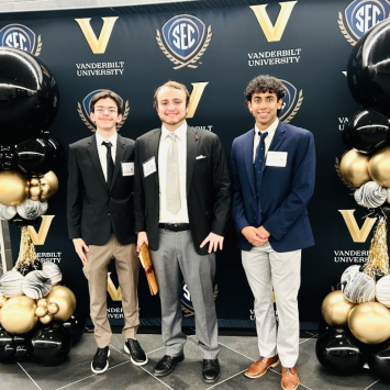 Avery Nelson, Venky Suryadevara, Eli Gersony standing together